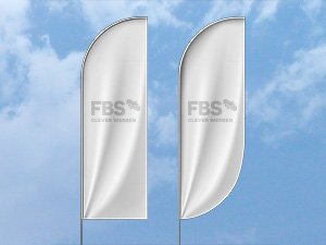 Beachflags in den Formen Straight, Wing und Drop
